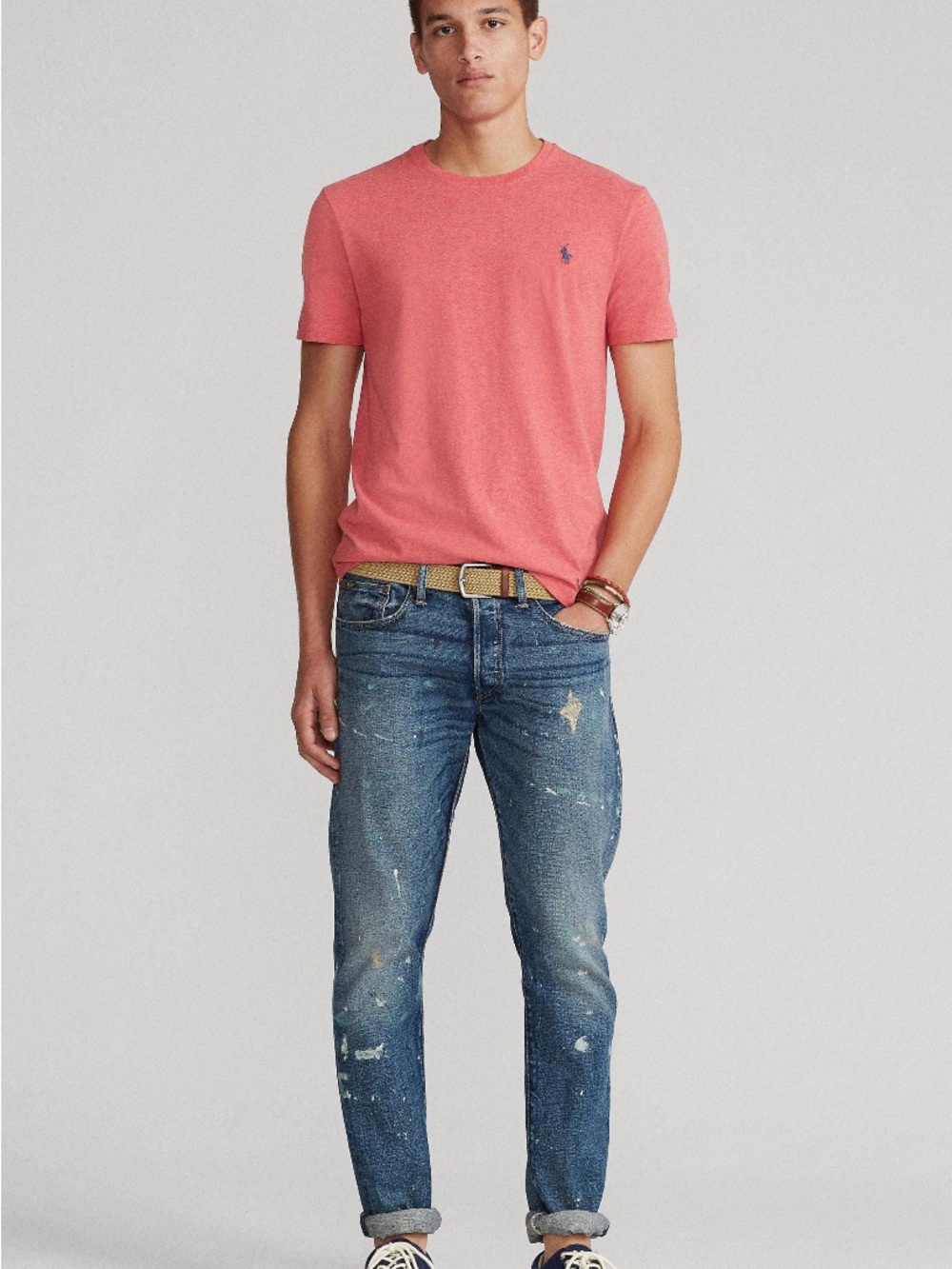 Polo Ralph Lauren Classic Fit Shirt Men’s L Coral Pink Pony Logo Embroidered